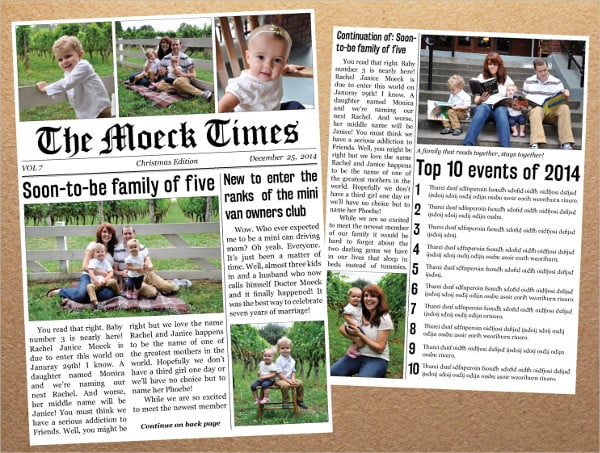 newspaper template for kids