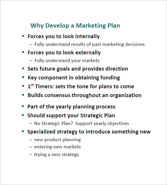 developing a simple marketing plan