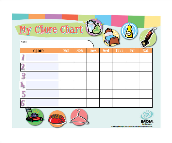 Chore Chart Template -15+ Free PDF, Word Documents Download