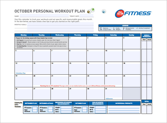 Weekly Workout Schedule Template Excel