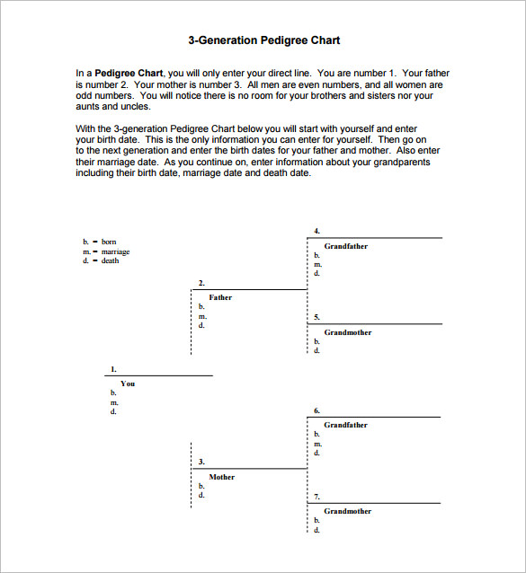 Fillable 6 Generation Pedigree Chart