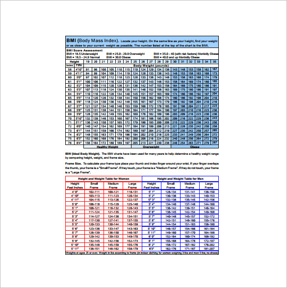 11+ BMI Chart Template - Free Sample, Example, Format Download!