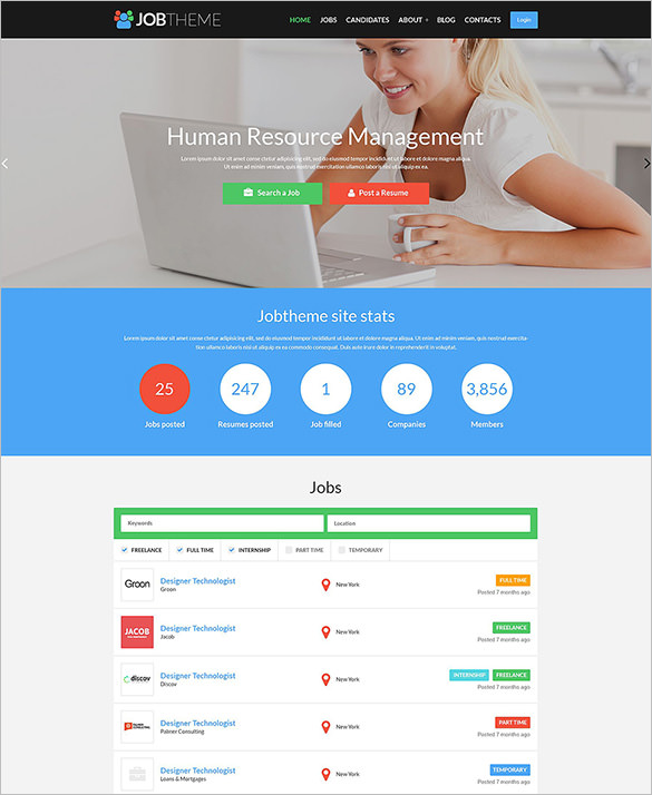 16 Career Job Portal Wordpress Themes Templates Free Premium Templates Career Website Templates Free