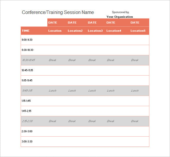 19+ Event Schedule Templates Word, Excel, PDF Free & Premium Templates
