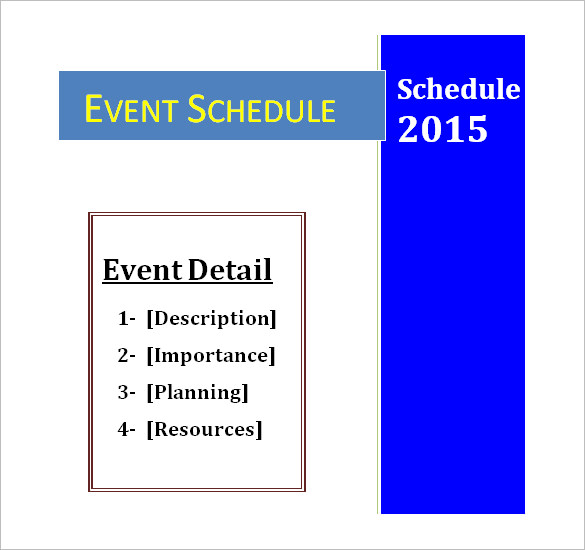 free download event schedule planner template