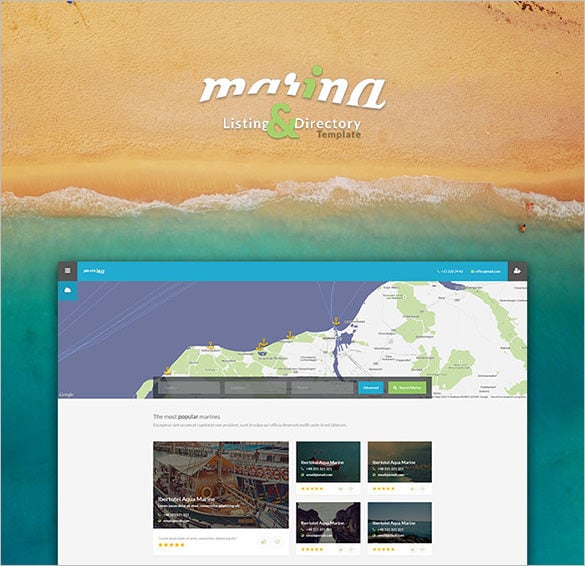 marina listing directory water template