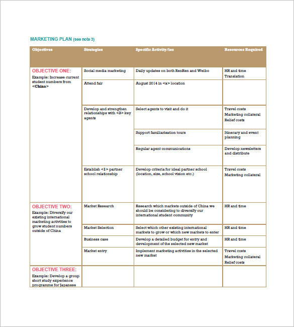 international marketing plan sample