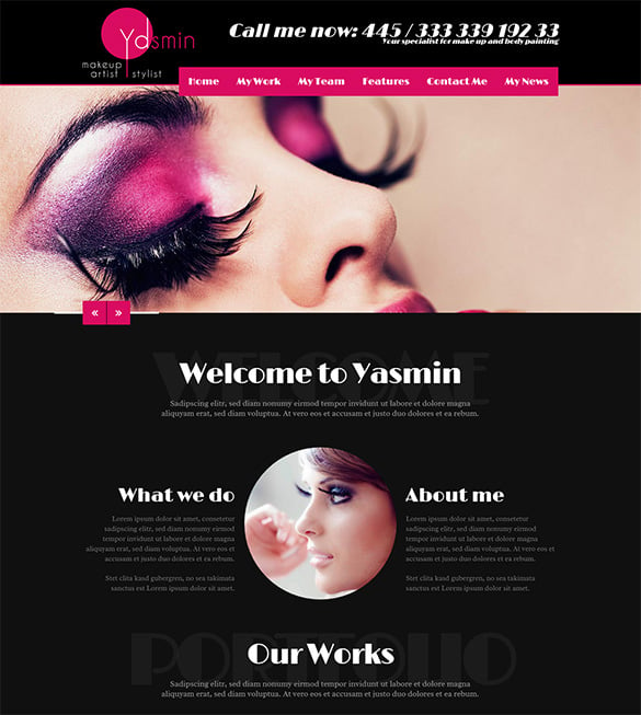 gorgeous makeup artists wordpress theme
