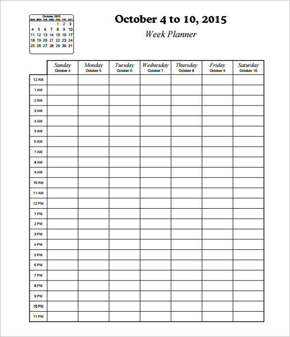 Hourly Schedule Template 10 Free Word Excel PDF Format Download 