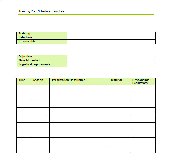 trainers advice training schedule template