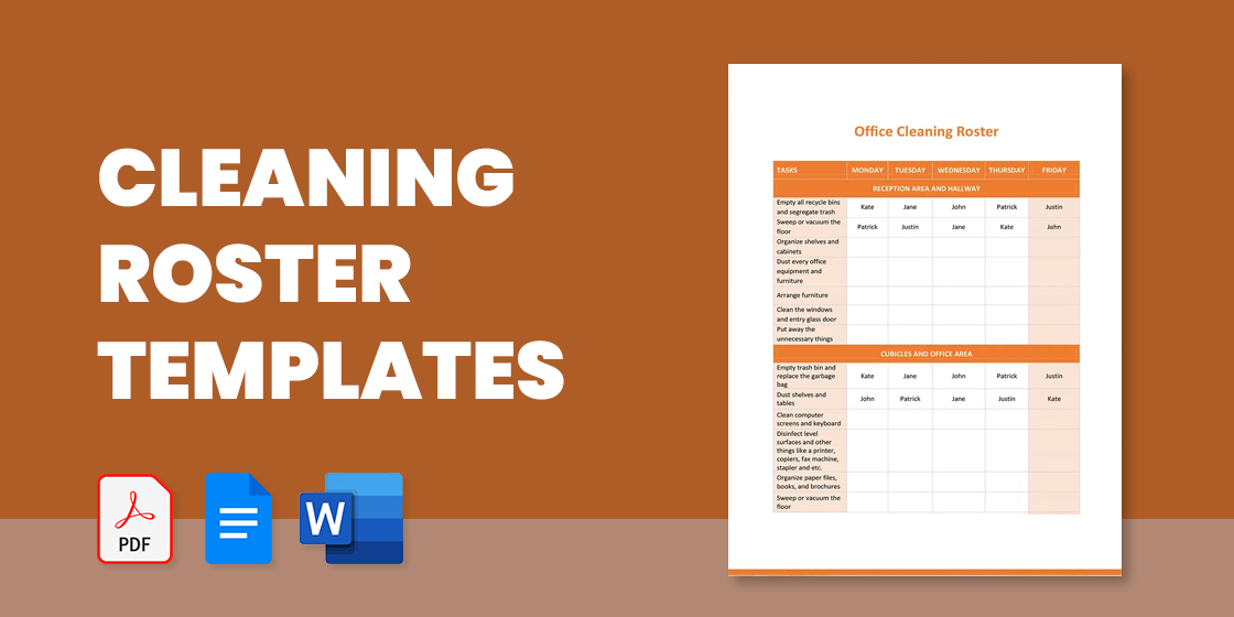 Cleaning Roster Template - 12+ Free Word, PDF Documents Download