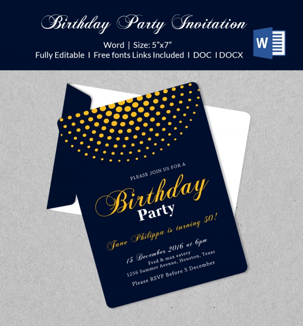 free download of word party invitation templates