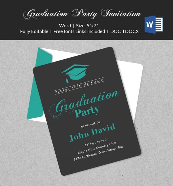 Graduation Party Invitation Templates Free Word