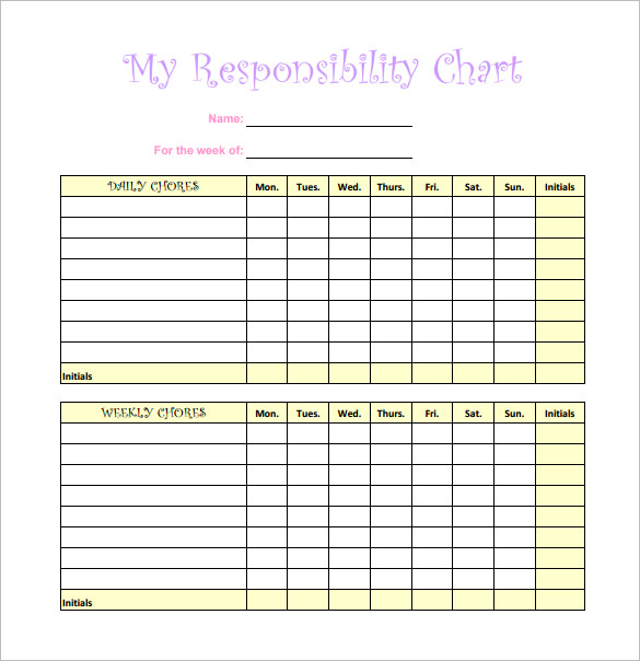 17+ Chore Chart Template - Free Sample, Example, Format Download!