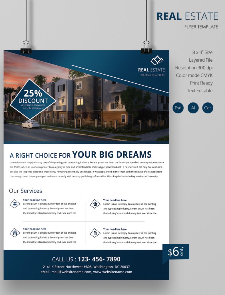 real estate design psd templates flyer