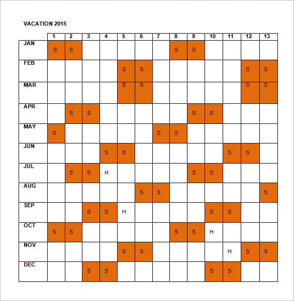 10+ Vacation Schedule Templates Docs, Excel, PDF