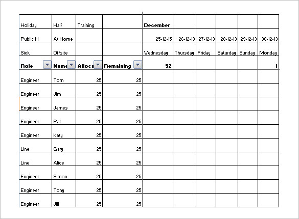 staff holiday vacation planner calendar schedule in excel