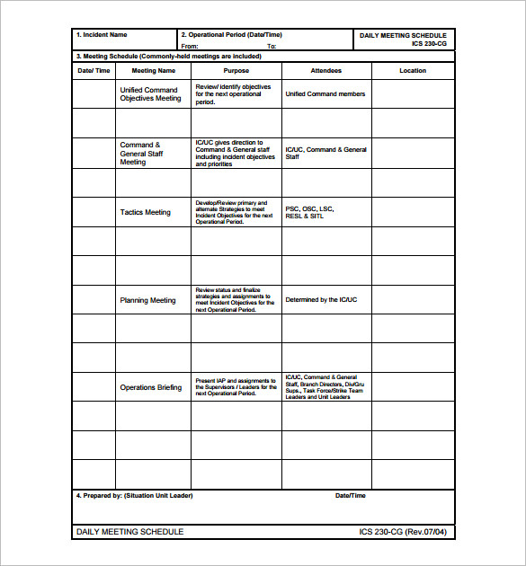 24+ Meeting Schedule Templates Docs, Excel, PDF