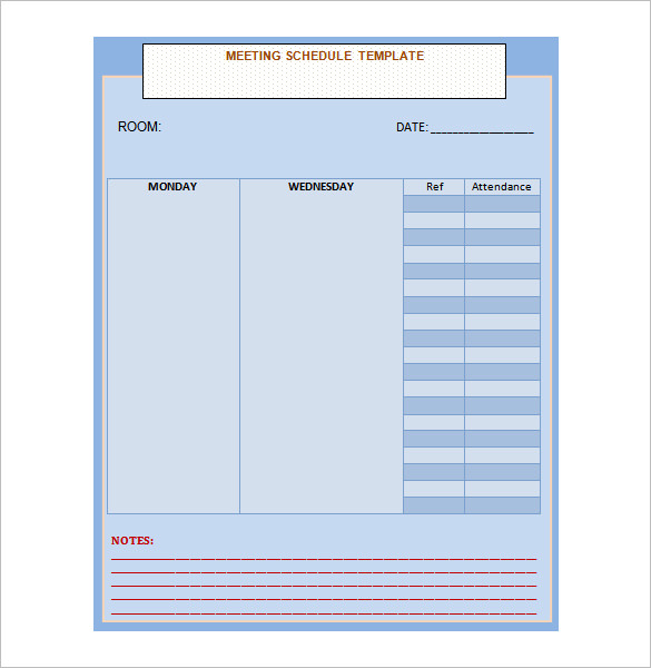 blank meeting schedule template free download