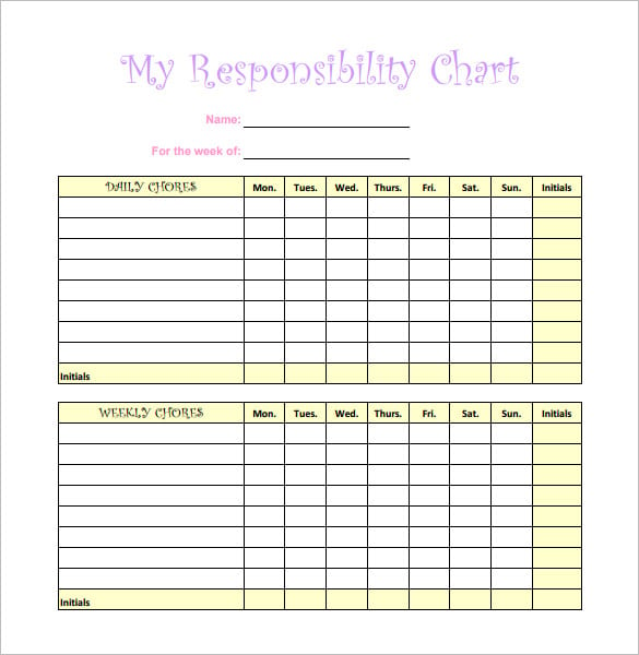 childrens responsibility chart free pdf format