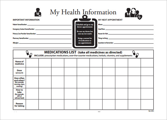 Medication Schedule Template - 14+ Free Word, Excel, PDF, Format ...