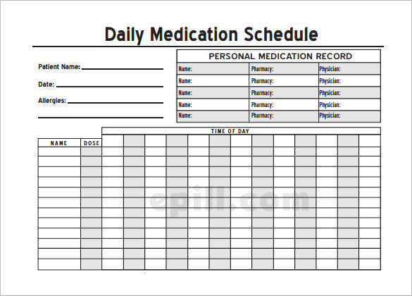 Medication Schedule Template - 14+ Free Word, Excel, PDF, Format ...