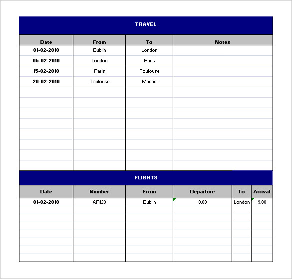 transport trip sheet format in excel