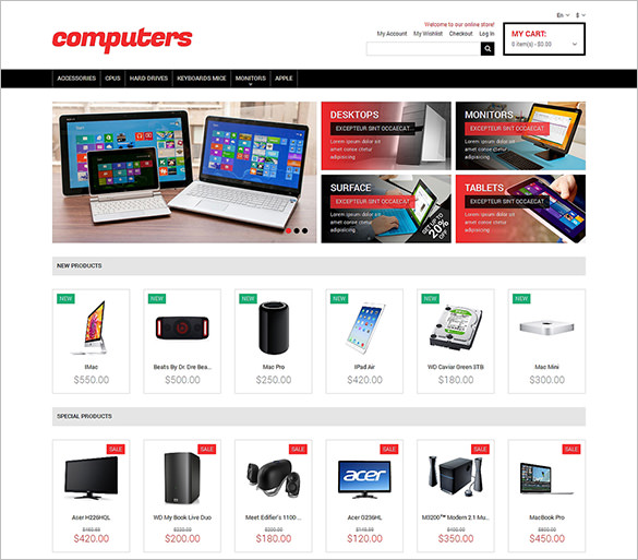 magento responsive theme computer store