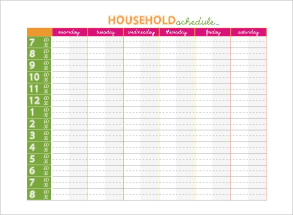 14 Family Schedule Templates Word PDF