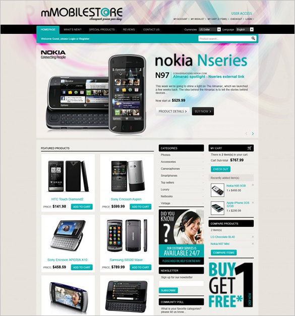 mobile store magento template