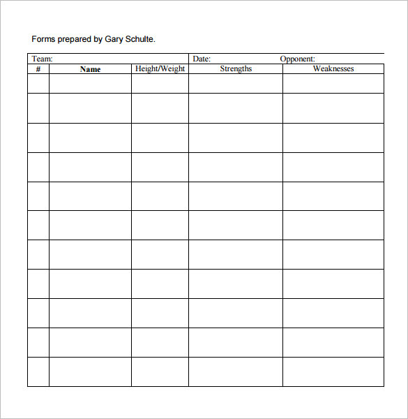 Basketball Scouting Charts