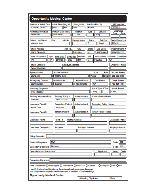 Medical Log Templates 13 Free Printable Word Excel PDF Formats