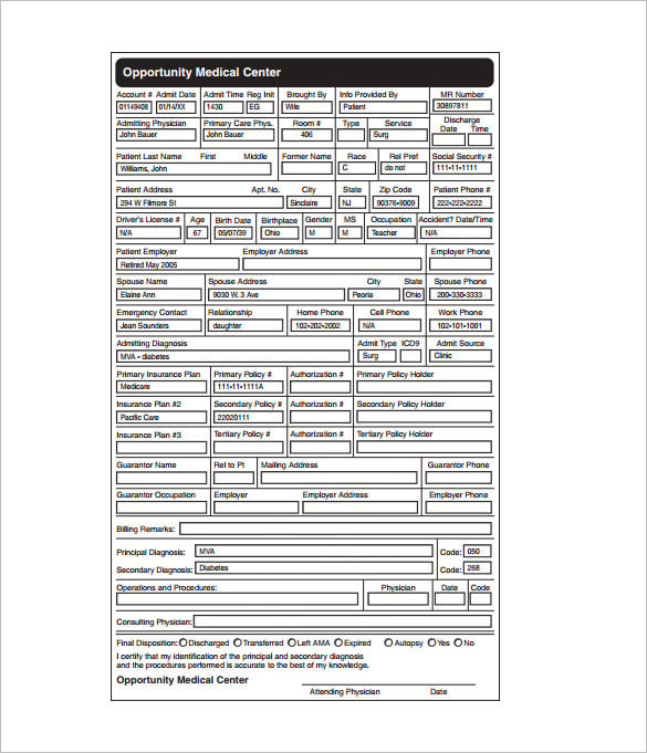 Medical Chart Template 10+ Free Sample, Example, Format Download!