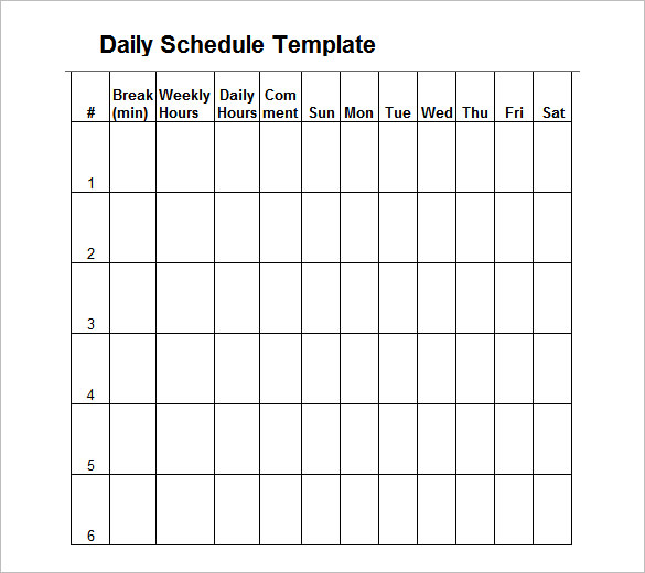 How To 7 Day Schedule Template Blank Get Your Calendar Printable Images