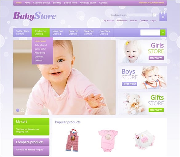 baby store magento theme