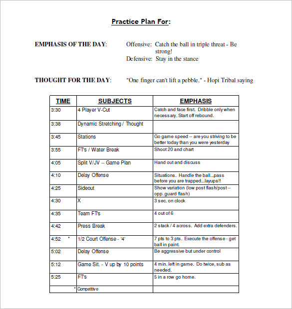 15 Practice Schedule Templates Word Excel PDF