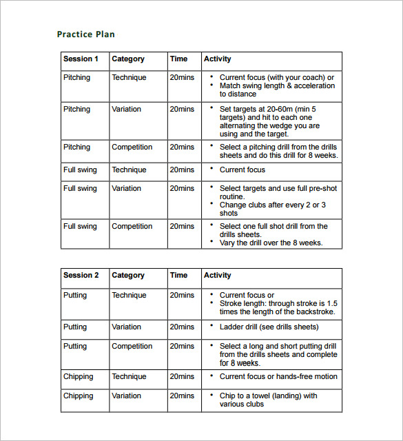 15+ Practice Schedule Templates - Word, Excel, PDF