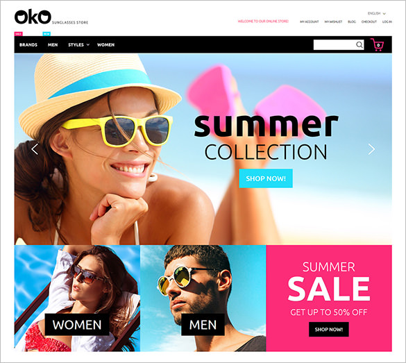 sunglasses fashion store magento theme