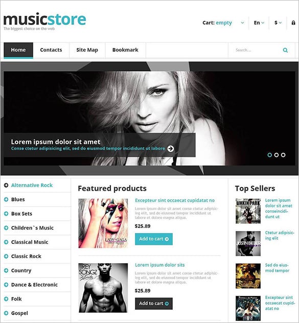 responsive music store prestashop theme
