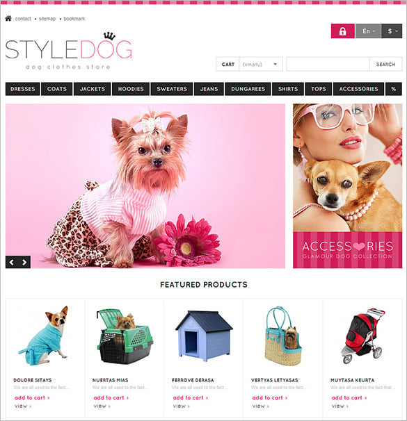 responsive dog style store prestashop theme