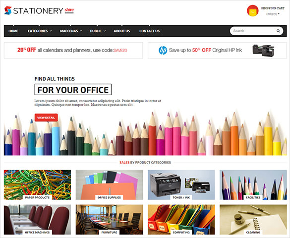 responsive stationery prestashop theme