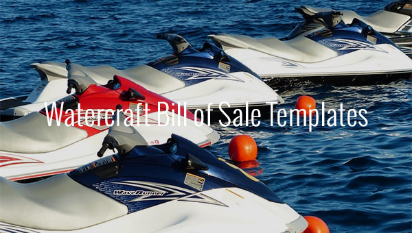 watercraft bill of sale templates