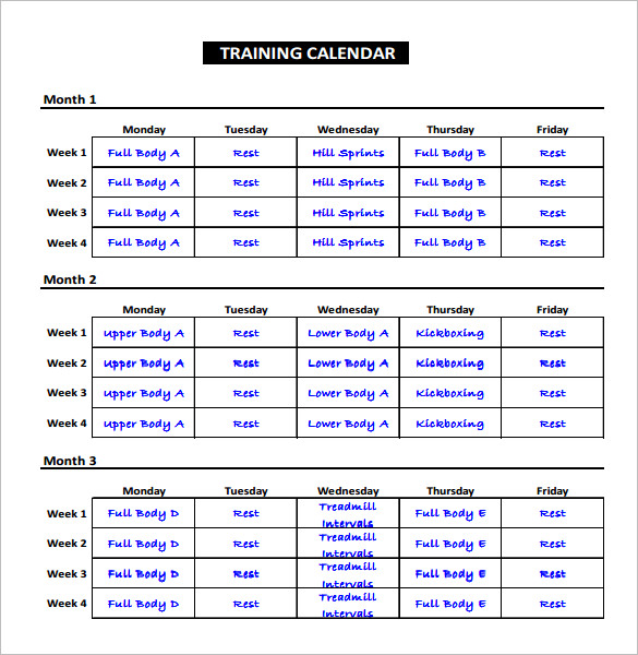 Workout Excel Vorlage