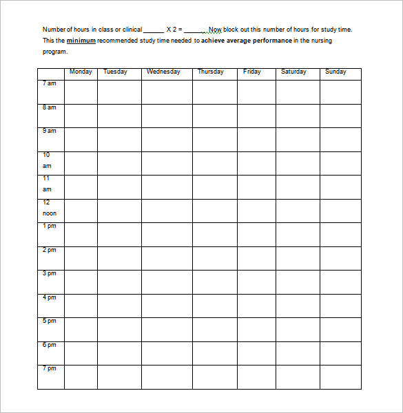 5+ Nursing Schedule Templates PDF Google Docs MS Excel MS Word