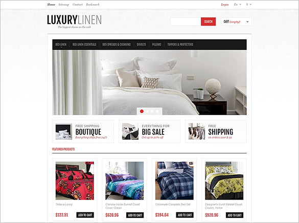 luxurious bed linen prestashop theme