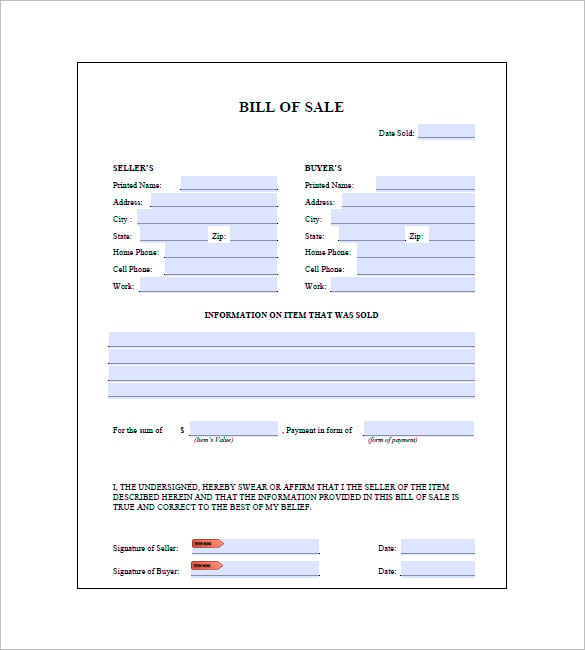 General Bill of Sale 7+ Free Sample, Example, Format Download! Free