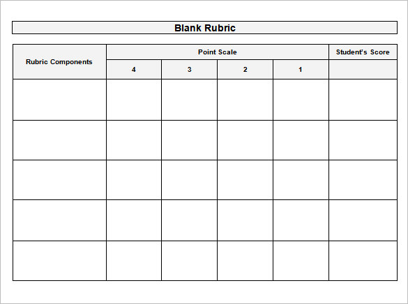 blank simple rubric template word doc