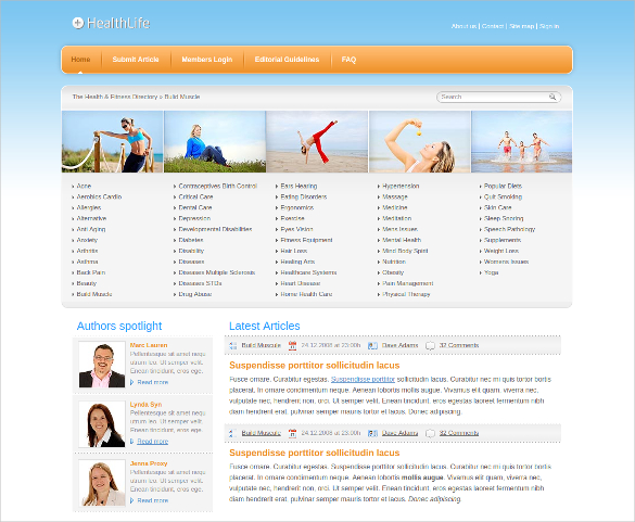 Health Life Website Template