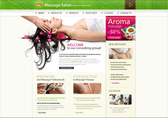 massage salon psd template