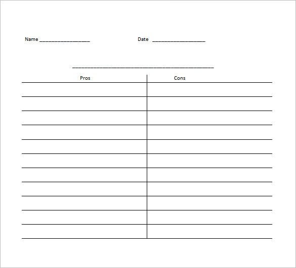 Six Column Chart Template